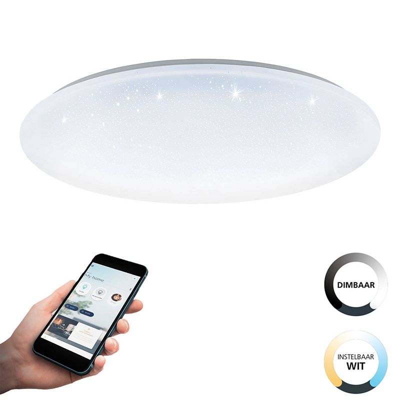 Foto van Eglo connect.z totari-z smart plafondlamp - ø 53 cm - wit - instelbaar wit licht - dimbaar - zigbee