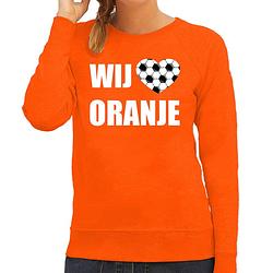 Foto van Oranje fan sweater / trui holland wij houden van oranje ek/ wk voor dames s - feesttruien