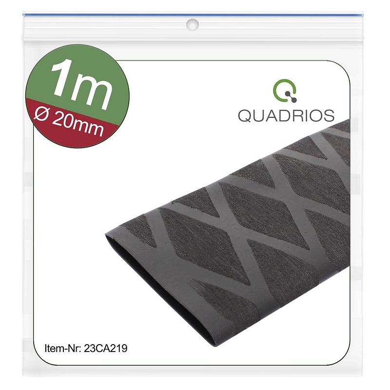 Foto van Quadrios 23ca219 krimpkous zonder lijm zwart 20 mm 10 mm krimpverhouding:2:1 1 m