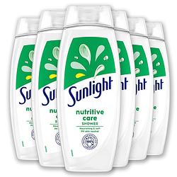 Foto van Sunlight - zeep - douchegel - nutritive care - voedend & zacht - 6 x 450 ml - voordeelverpakking