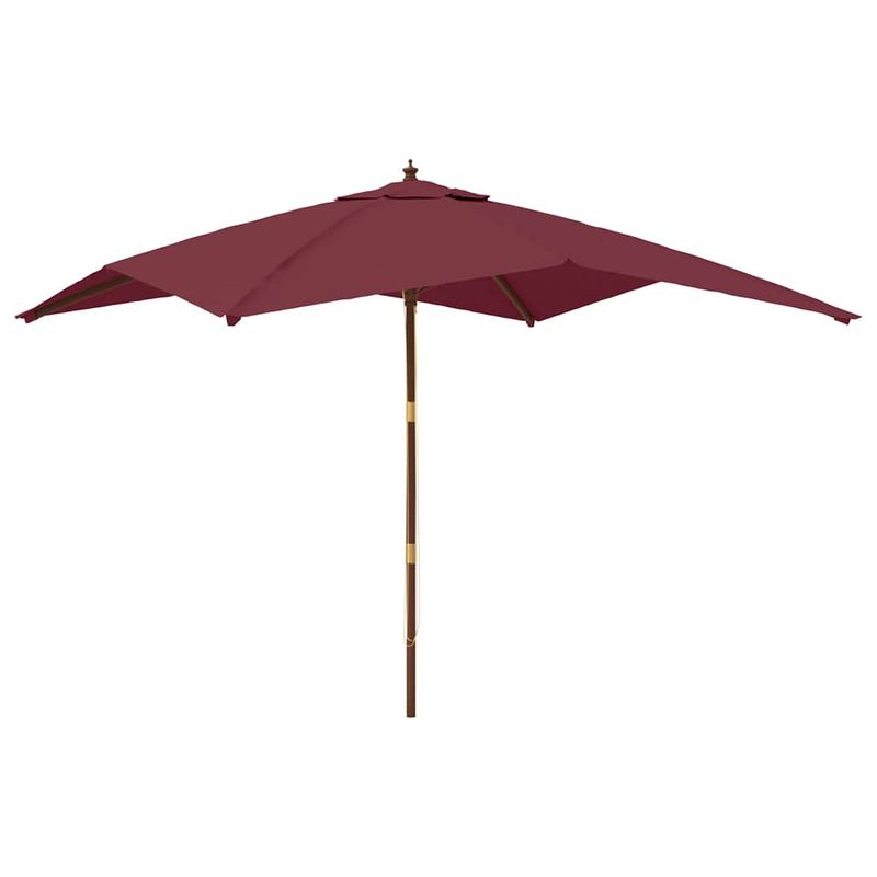 Foto van Vidaxl parasol met houten paal 300x300x273 cm bordeauxrood