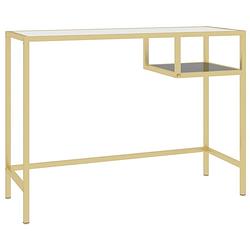 Foto van The living store bureau industrial - 100 x 36 x 74 cm - glas en ijzer