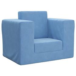 Foto van The living store kinderbank - pluche - blauw - 53x37x38 cm - afneembare hoes