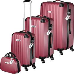 Foto van Tectake® - reiskoffers - kofferset cleo 4-delig met bagageweger - rood