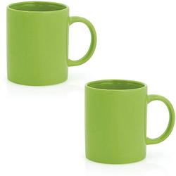 Foto van 2x drinkbekers/mokken groen 370 ml - bekers