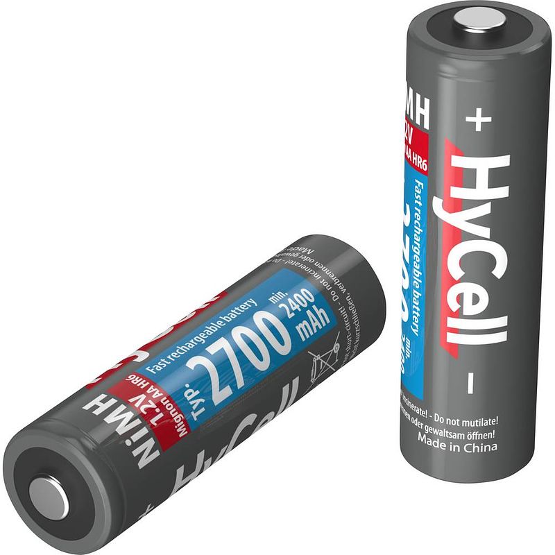 Foto van Hycell hr06 2700 oplaadbare aa batterij (penlite) nimh 2400 mah 1.2 v 4 stuk(s)