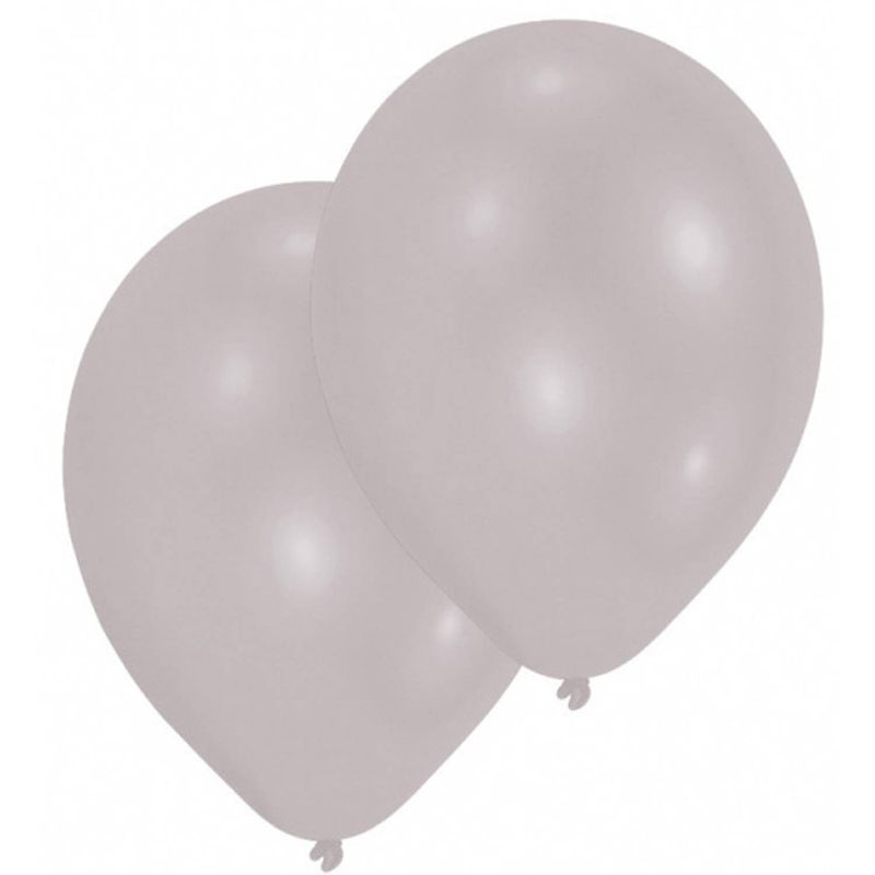 Foto van Amscan ballonnen metallic 27,5 cm latex zilver 25 stuks