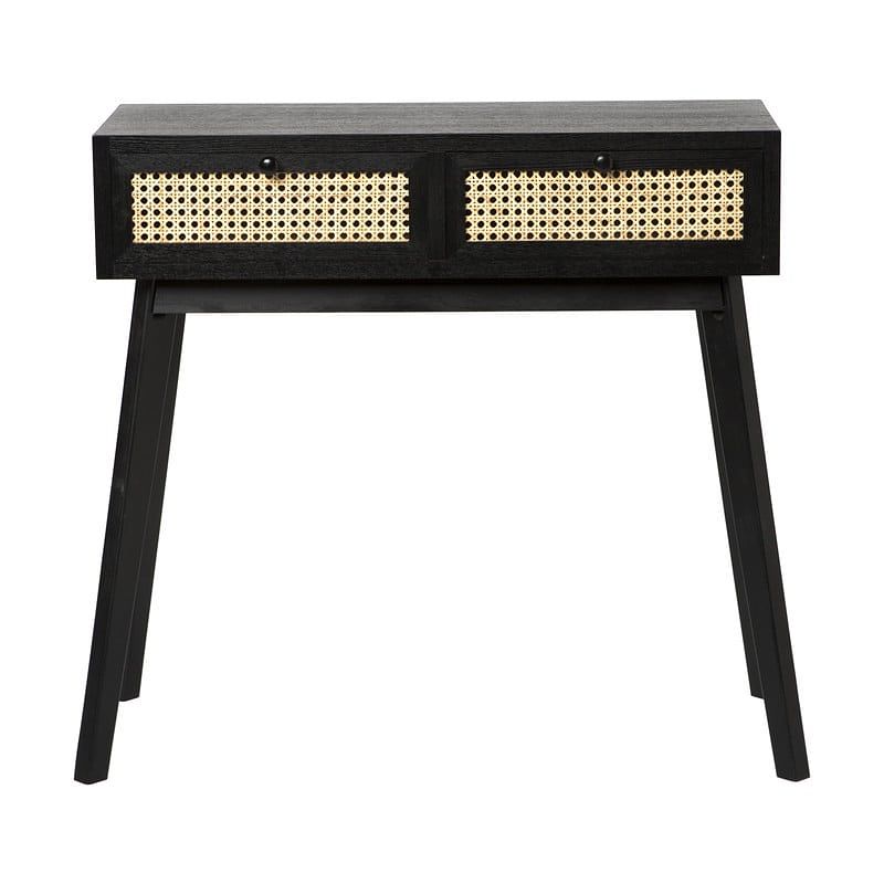 Foto van Webbing side table 2 laden - zwart - 80x30x70-cm