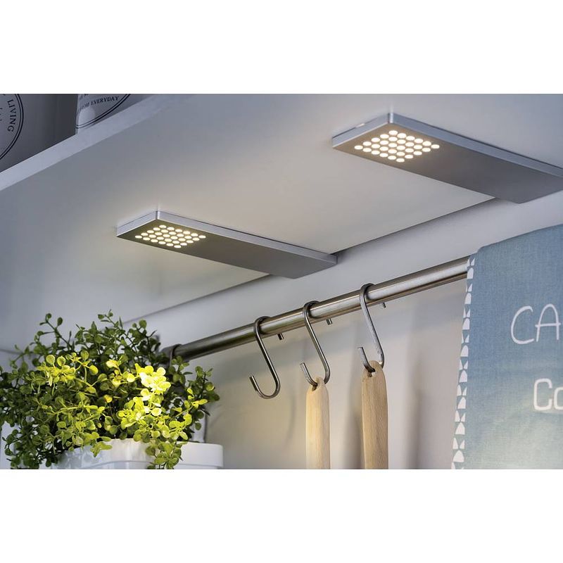 Foto van Paulmann pattern led-opbouwlamp set van 3 stuks led led vast ingebouwd 6.6 w warmwit chroom (mat)