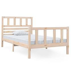 Foto van The living store bedframe massief grenenhout - 195.5 x 96 x 100 cm - onbehandeld