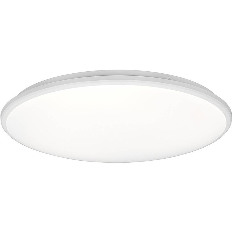 Foto van Led plafondlamp - plafondverlichting - trion lombis - 34w - natuurlijk wit 4000k - dimbaar - rond - mat wit - kunststof