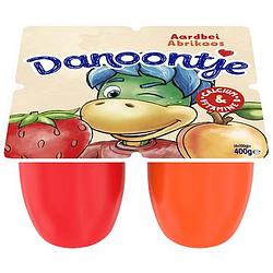 Foto van Danoontje kinder fruitkwark toetjes aardbei abrikoos 4 x 100g bij jumbo