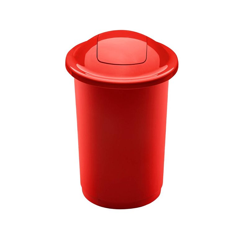 Foto van Plafor quatro prullenbak, afvalbak afvalscheiding, recycling, keuken 50l, rood