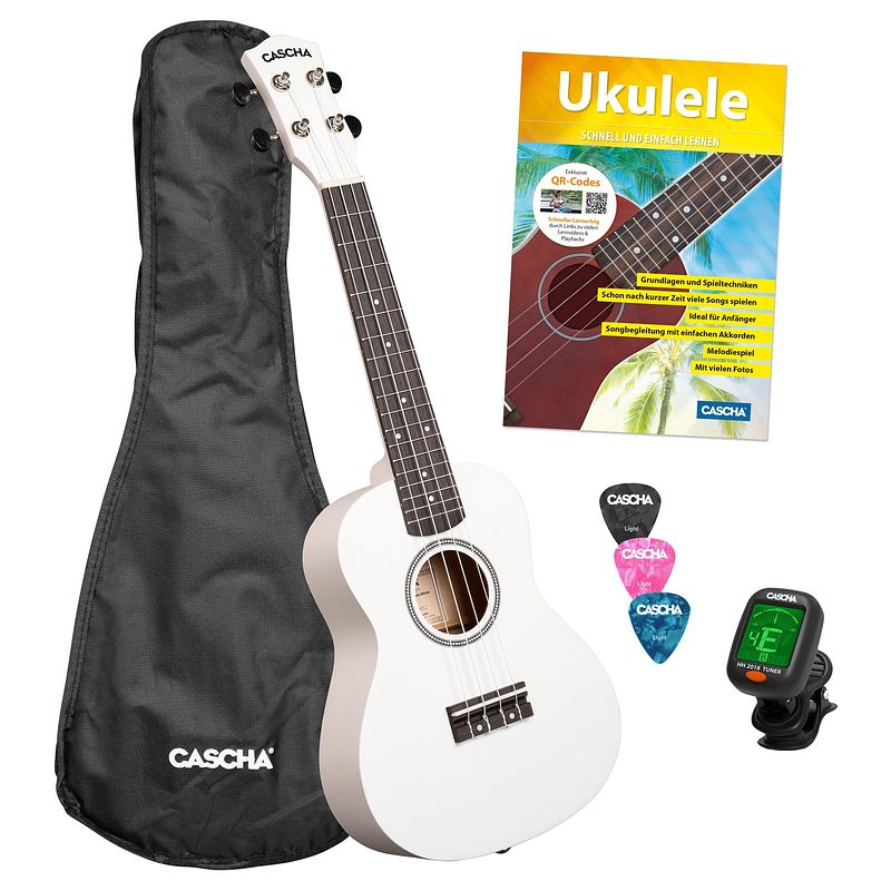 Foto van Cascha cuc106s concert ukelele set wit