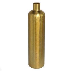 Foto van Bloemenvaas flesvorm van metaal 42 x 10.5 cm kleur metallic goud - vazen
