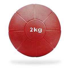 Foto van Matchu sports medicine ball 2kg - rood - ø 19cm - massief rubber