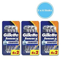 Foto van Gillette sensor3 comfort wegwerpmesjes - mannen - 6 stuks - 3 stuks