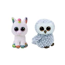 Foto van Ty - knuffel - beanie boo's - pixy unicorn & owlette owl