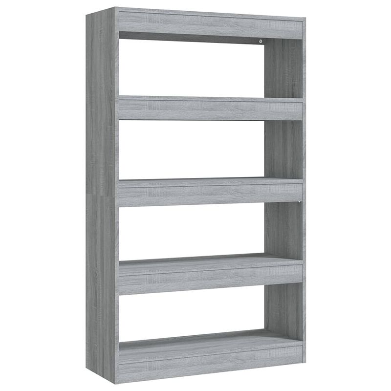 Foto van The living store houten boekenkast - 80 x 30 x 135 cm - grijs sonoma eiken