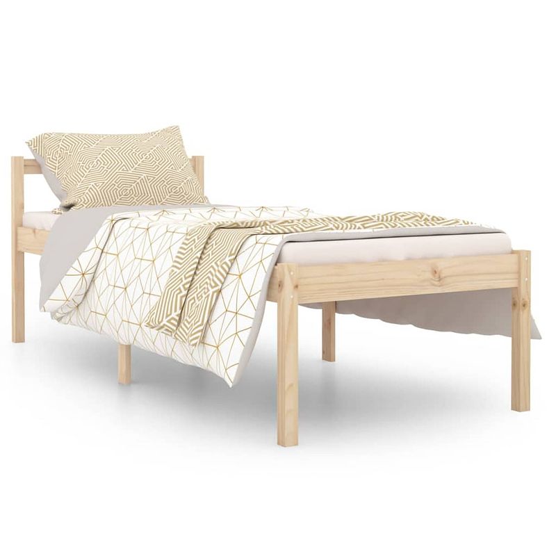 Foto van The living store bedframe - grenenhout - 205.5 x 95.5 x 70.5 cm - onbehandeld