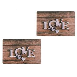 Foto van 1x rechthoekige bruine placemats i love you 29 x 44 cm - placemats