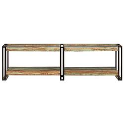 Foto van The living store tv-kast vintage - gerecycled hout - 140x30x40 cm - metalen frame