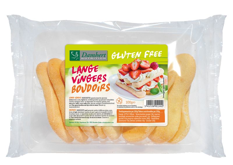 Foto van Damhert gluten free lange vingers