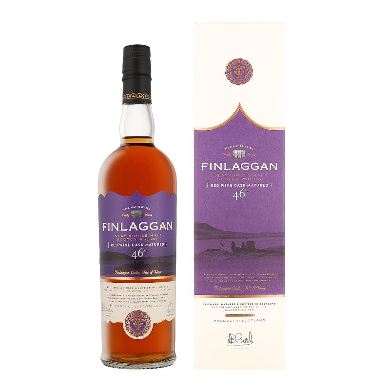 Foto van Finlaggan red wine cask matured 70cl whisky + giftbox