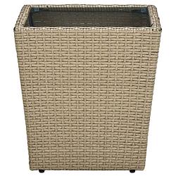 Foto van Infiori salontafel 41,5x41,5x44 cm poly rattan en gehard glas beige