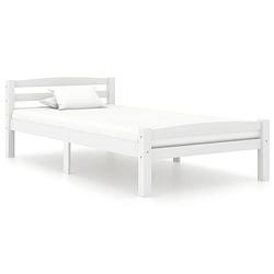 Foto van The living store bedframe - grenenhout - 206x106x66 cm - wit