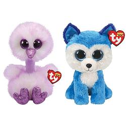 Foto van Ty - knuffel - beanie buddy - kenya ostrich & prince husky