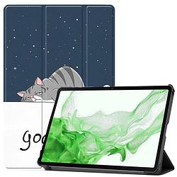 Foto van Basey samsung galaxy tab s8 hoesje kunstleer hoes case cover samsung galaxy tab s8-kat