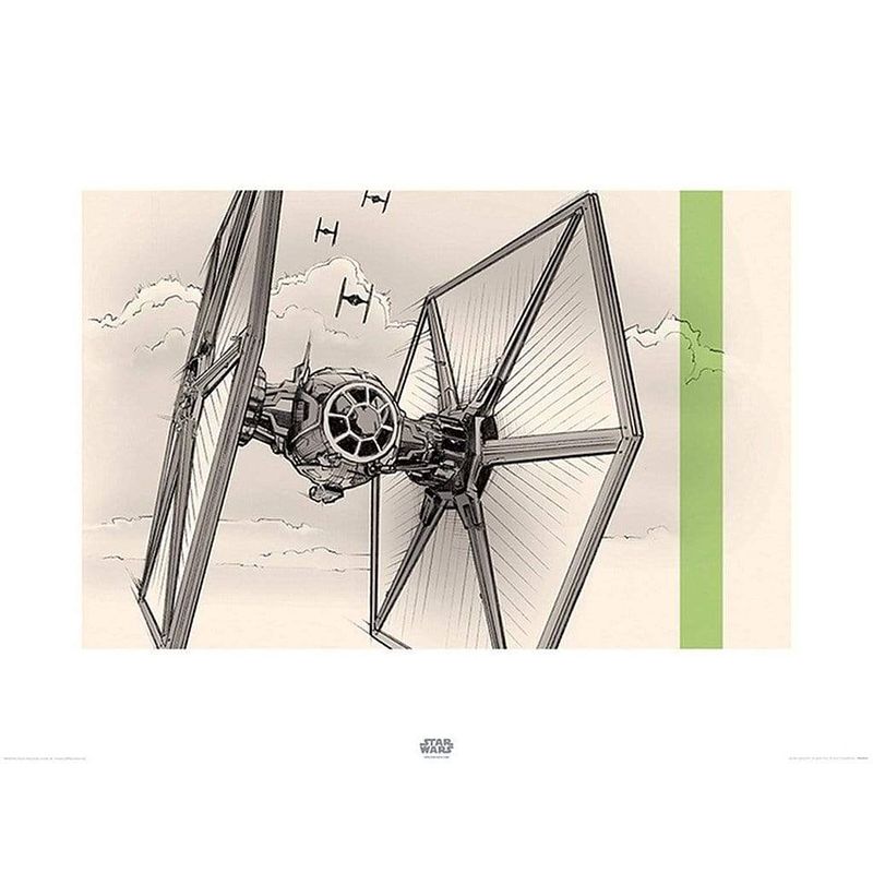 Foto van Pyramid star wars episode vii tie fighter pencil art kunstdruk 80x60cm