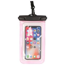 Foto van Bellatio design waterdicht telefoonhoesje voor alle telefoons tot 6 inch roze - telefoonhoesjes