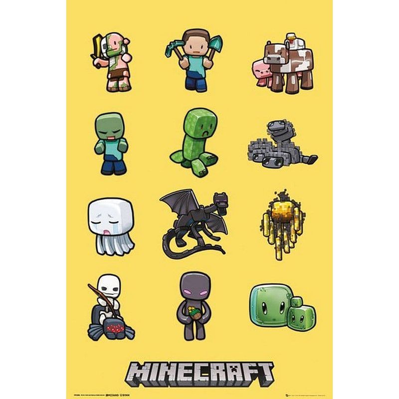 Foto van Gbeye minecraft characters poster 61x91,5cm
