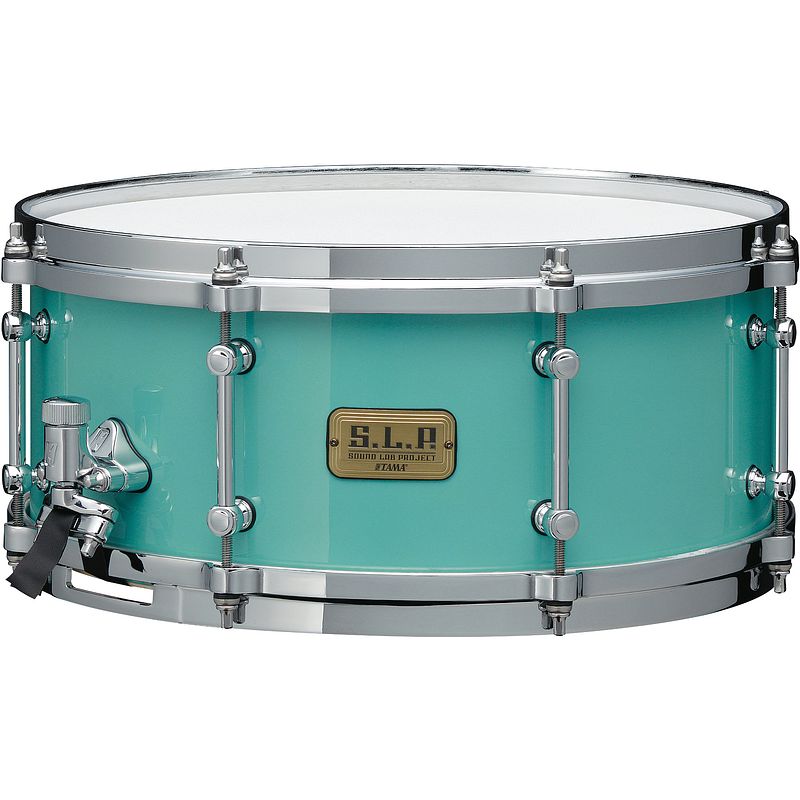 Foto van Tama lsp146-tuq s.l.p. fat spruce turquoise 14 x 6 inch snaredrum