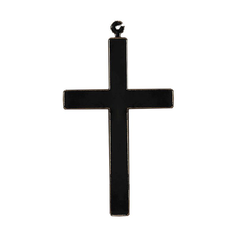 Foto van Verkleed paus/bisschop/priester kruis - aan ketting - zwart - 22 cm - verkleedketting