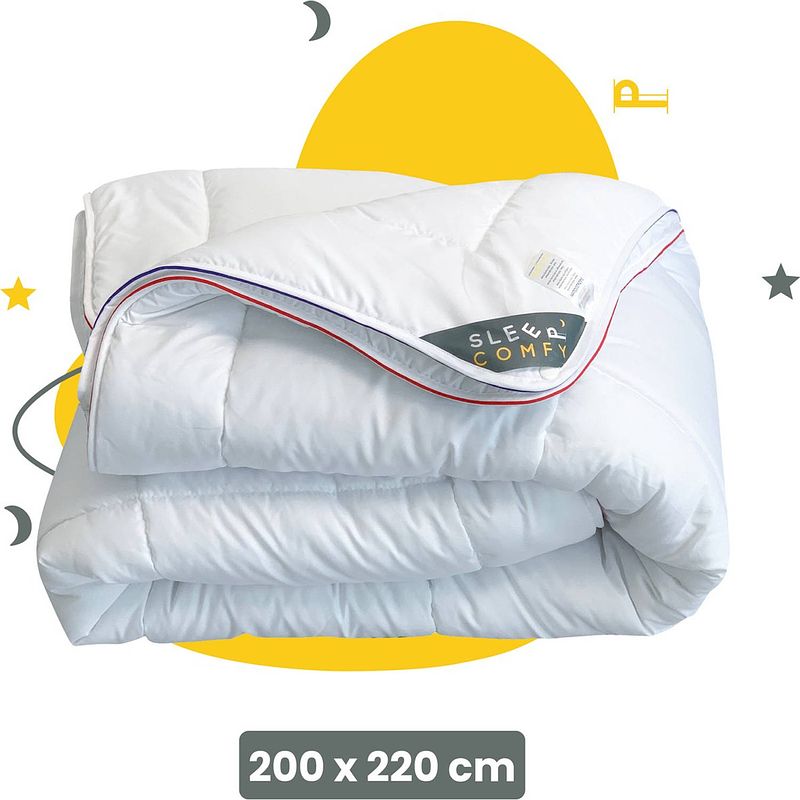 Foto van Sleep comfy - hotel kwaliteit 4 seizoenen dekbed 200x220 cm - anti allergie dekbed met twee delen -tweepersoons dekbed