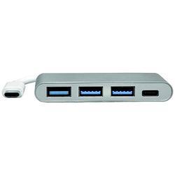 Foto van Port designs 900122 usb-c® (usb 3.2 gen 2) multiport hub 4 poorten zilver, wit