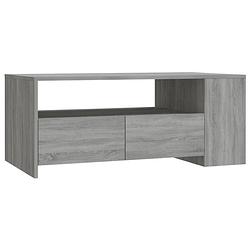 Foto van The living store salontafel - grijs sonoma eiken - multifunctioneel - 102 x 55 x 42 cm