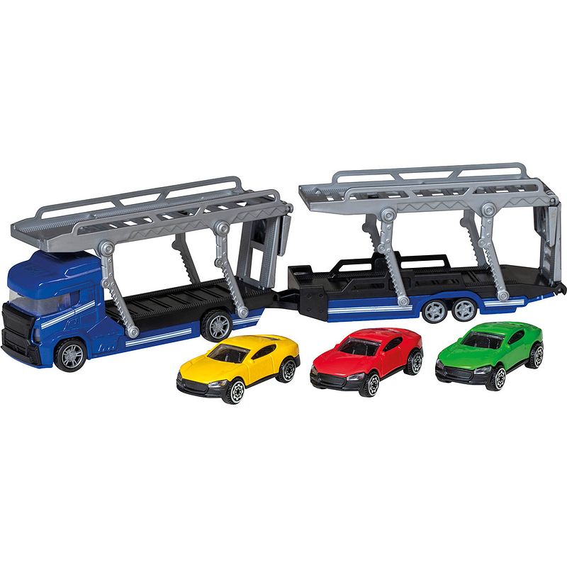 Foto van Happy people autotransporter power team 35 cm blauw 5-delig