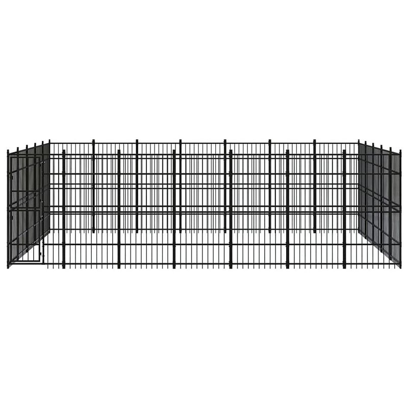 Foto van The living store hondenkennel - gepoedercoat staal - 672 x 480 x 200 cm - met deur en afsluitbaar vergrendelingssysteem