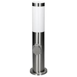 Foto van Buitenlamp 45cm met 1 stopcontact e27 inox ip44