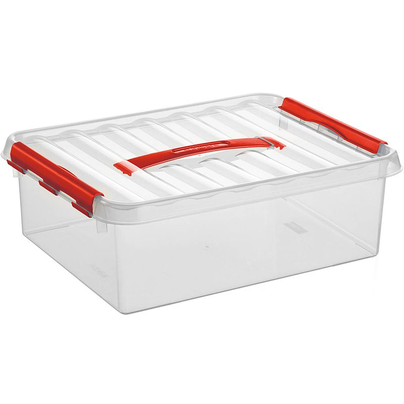 Foto van Q-line opbergbox - 10l - transp/rood