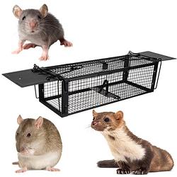 Foto van Malatec diervriendelijke muizenval - rattenval voor binnen en buiten 43 x 15 x 12 cm zwart