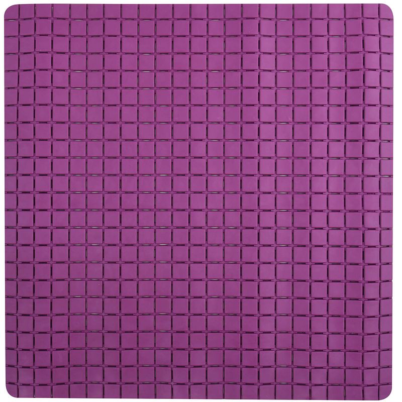 Foto van Msv douche/bad anti-slip mat badkamer - rubber - paars - 54 x 54 cm - badmatjes