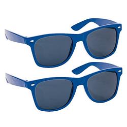 Foto van Hippe party zonnebrillen blauw volwassenen 2 stuks - verkleedbrillen