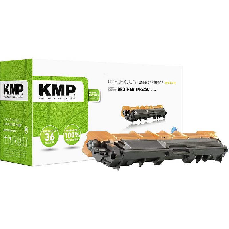 Foto van Kmp toner vervangt brother tn-242c, tn242c compatibel cyaan 1400 bladzijden b-t58a