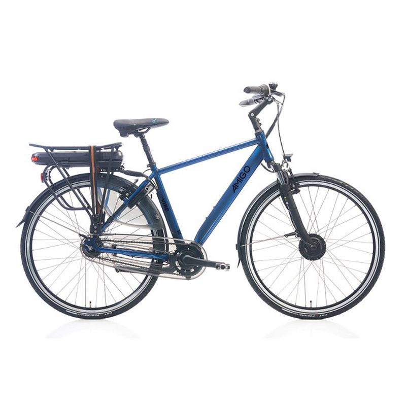 Foto van Amigo elektrische stadsfiets e-vibe s2+ 28 inch 50 cm heren 7v v-brakes donkerblauw