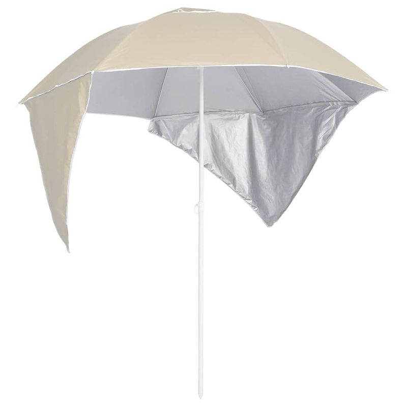 Foto van Vidaxl strandparasol met zijwanden 215 cm zandkleurig